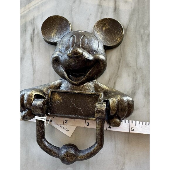 VTG Mickey Mouse Disney Door Knocker Bronze Brass Metal Heavy Duty‎ Name Plate - Picture 4 of 4